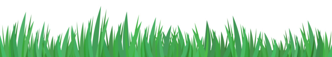 Flat style green grass stripe at the bottom (cut out)
