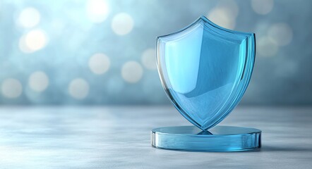 Against a dark backdrop, a glass shield award is highlighted amidst a shower of confetti