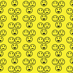 seamless pattern with yellow balan face circles