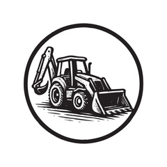 backhoe vector icon