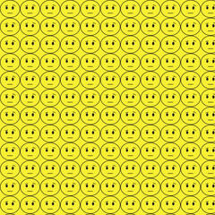 seamless pattern with yellow dots angry face