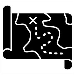 Treasure Map Simple Vector Icon Collection