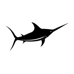 Silhouette marlin fish logo vector illustration template



