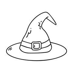 Naklejka premium witch hat icon, witch hat vector illustration-simple illustration of witch hat, perfect for witch hat logos and icons