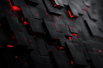 Obraz premium Dark, glowing, square, tech