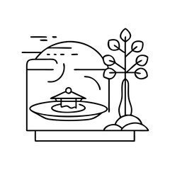 zen garden icon, zen garden vector illustration-simple illustration of zen garden, perfect for zen garden logos and icons