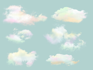 soft pastel and colorful fantasy day clouds pack part 2