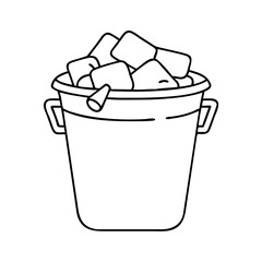 ice bucket icon, ice bucket vector illustration-simple illustration of ice bucket, perfect for ice bucket logos and icons