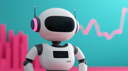 Obraz premium Digital mentor AI bot displaying financial advice on screen