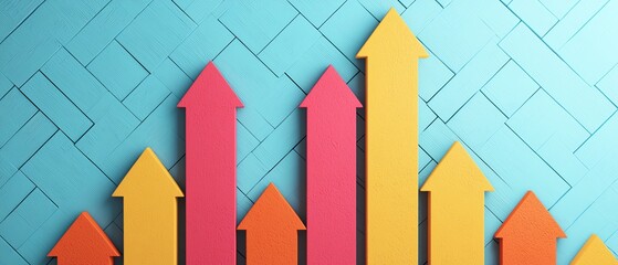 Graph with arrows showing predicted budget trends over time