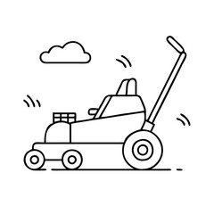 lawn mower icon, lawn mower vector illustration-simple illustration of lawn mower, perfect for lawn mower logos and icons