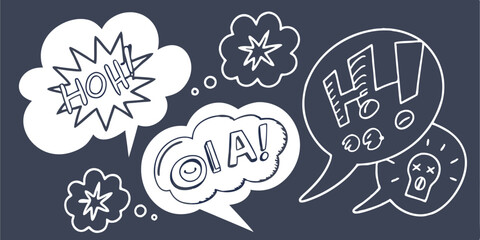 Expressive Chalk Bubbles: Hand-Drawn Speech & Thought Doodles for Classroom Vibes