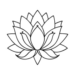 lotus flower icon, lotus flower vector illustration-simple illustration of lotus flower, perfect for lotus flower logos and icons