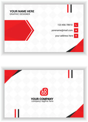 Red, Black and white Corporate Buness Card Design 