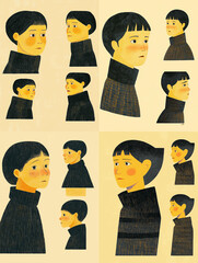 set of people faces