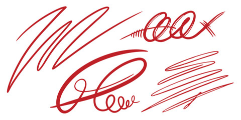 Expressive Red Brushwork: Varying Lines and Gestures Resembling Signature Marks