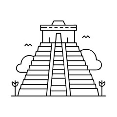 mayan temple icon, mayan temple vector illustration-simple illustration of mayan temple, perfect for mayan temple logos and icons