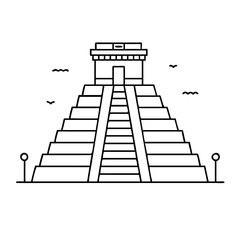 mayan temple icon, mayan temple vector illustration-simple illustration of mayan temple, perfect for mayan temple logos and icons