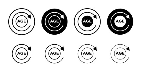 Age icon Flat fill set collection