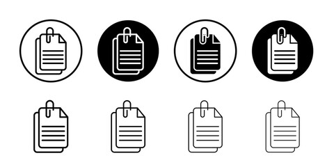 Attach document icon Flat fill set collection