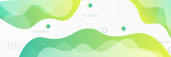 template banner with green gradient color. design with liquid shape. vector eps10