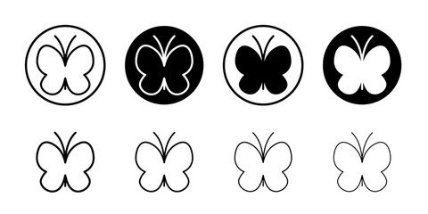 Butterfly icon Flat fill set collection