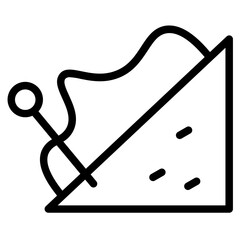 Bread Flag Food Line Icon