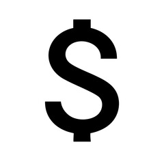 Naklejka premium Dollar Sign Icon on White Background for Financial Blogs, Economic Content, Business Websites, and Marketing Materials