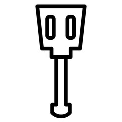 Lunch Meal Spatula Line Icon