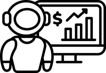 assistant business robot with computer