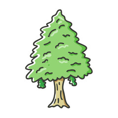 cedar tree icon, cedar tree vector illustration-simple illustration of cedar tree, perfect for cedar tree logos and icons