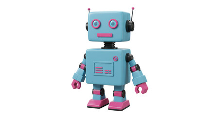 Isolated Cartoon Robot