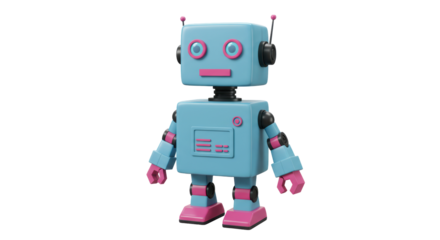 Isolated Cartoon Robot