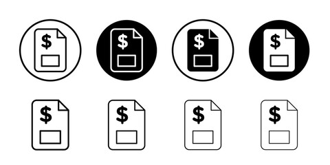Financial log icon Flat fill set collection