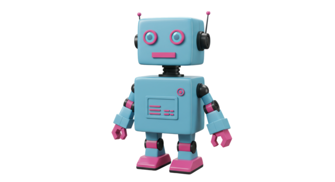 Isolated Cartoon Robot