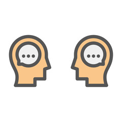 communication filled outline icon. conversation color line illustration.