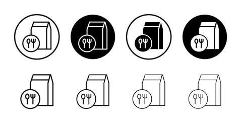 Food home delivery icon Flat fill set collection