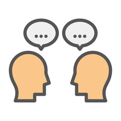 conversation filled outline icon. dialogue color line illustration.
