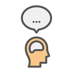 opinion filled outline icon. comment color line illustration.