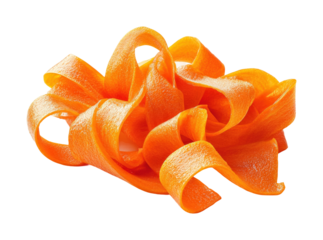 Sliced carrot strips kitchen food isolated on transparent background, png