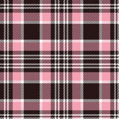 Light very dark brown Tartan patterns fabric texture. Elegant Bright white Seamless Tartan