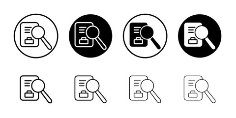 Job analysis icon Flat fill set collection