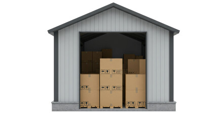 Isolated Storage Unit with Boxes