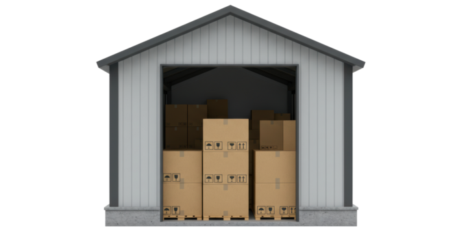 Isolated Storage Unit with Boxes