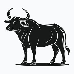 Indian Village Ox Classic Silhouette of Farming Tradition