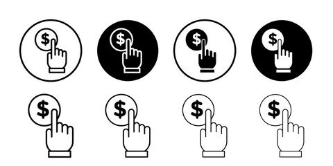 Pay per click icon Flat fill set collection