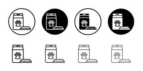 Pet food package icon Flat fill set collection