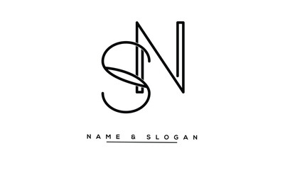 SN, NS Abstract Letters Logo Monogram