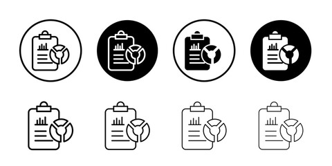 Report icon Flat fill set collection