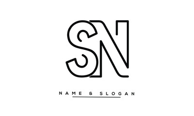 SN, NS Abstract Letters Logo Monogram